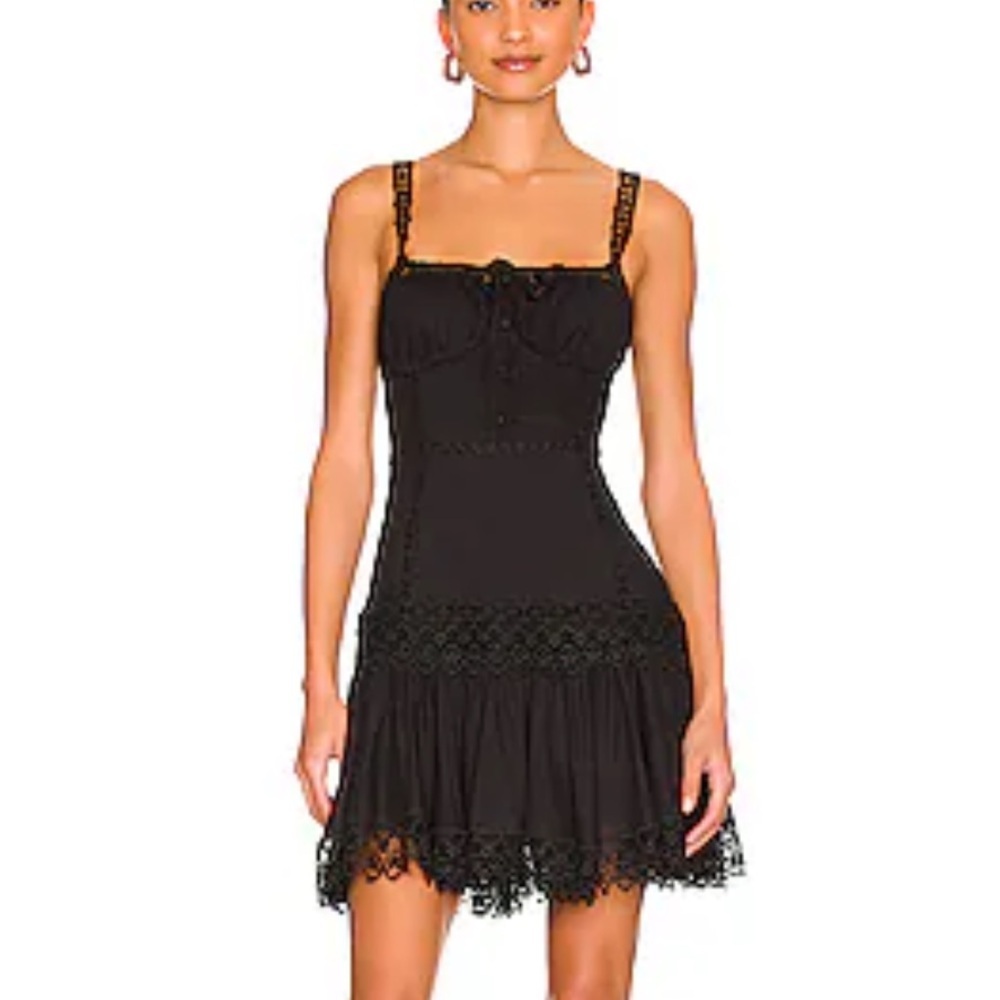 Charo Ruiz Ibiza Elodie Guipure Lace Trimmed Cotton Blend Dress M - Picture 5 of 14